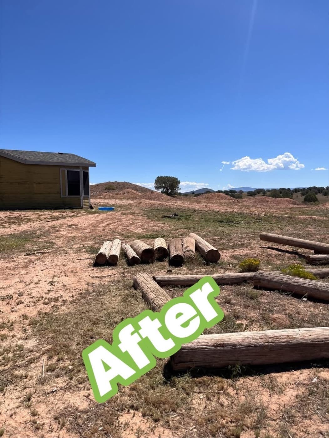 Raised garden area after cleanup and maintenance
